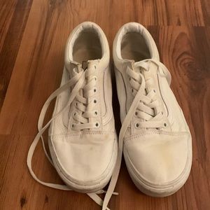 Used white platform vans size 7